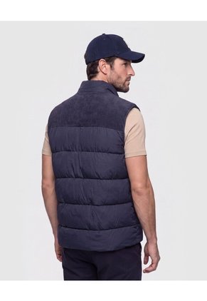 Chaleco Acolchado Combinado Para Hombre Azul Patprimo