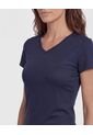 Camiseta Deportiva Cuello En V  Para Mujer Azul Patprimo de Patprimo