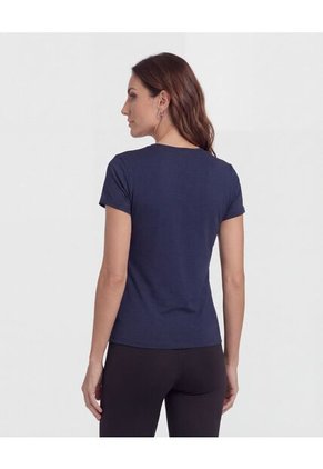 Camiseta Deportiva Cuello En V  Para Mujer Azul Patprimo