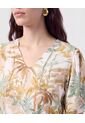 Blusa Cuello En V Manga Campana   Para Mujer Amarillo Patprimo de Patprimo