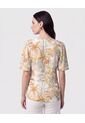 Blusa Cuello En V Manga Campana   Para Mujer Amarillo Patprimo de Patprimo