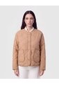 Chaqueta Acolchada Cuello Redondo   Para Mujer Café Patprimo de Patprimo