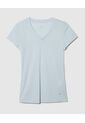 Camiseta Deportiva Cuello En V  Para Mujer Azul Patprimo de Patprimo