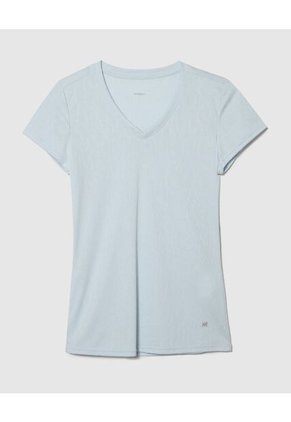 Camiseta Deportiva Cuello En V  Para Mujer Azul Patprimo