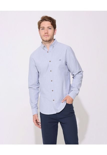 Camisa Para Hombre Manga Larga Con Bolsillo Color Azul  Marca Patprimo #44012816
