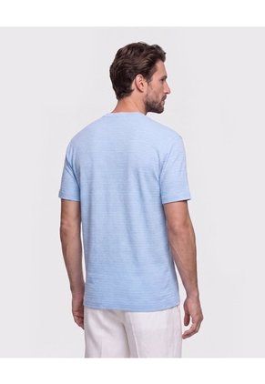 Camiseta Texturizada Cuello Redondo   Para Hombre Azul Patprimo