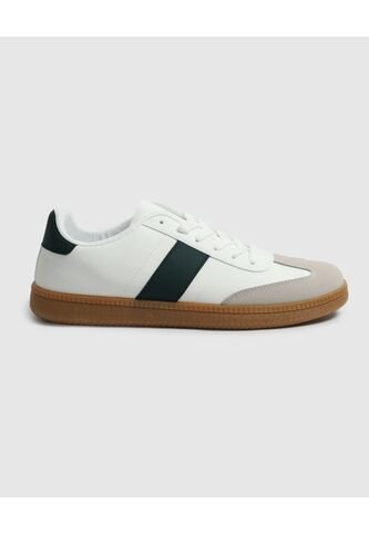 Tenis Casuales Tipo Retro De Amarrar   Para Hombre Blanco Patprimo Patprimo