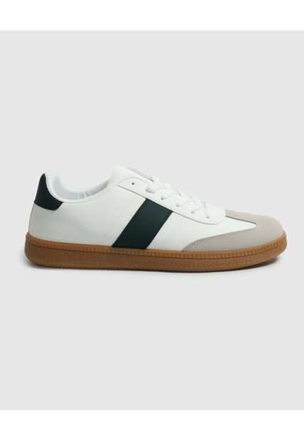 Tenis Casuales Tipo Retro De Amarrar   Para Hombre Blanco Patprimo