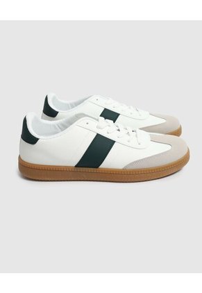 Tenis Casuales Tipo Retro De Amarrar Para Hombre Blanco Patprimo