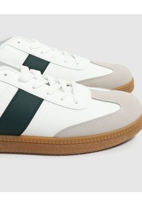 Tenis Casuales Tipo Retro De Amarrar Para Hombre Blanco Patprimo