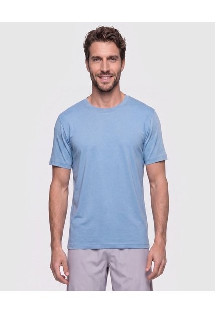 Camiseta Manga Corta Texturizada  Para Hombre Azul Patprimo