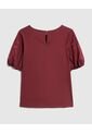 Blusa  Para Mujer Manga Corta Color Vino Marca Patprimo #30123638 de Patprimo