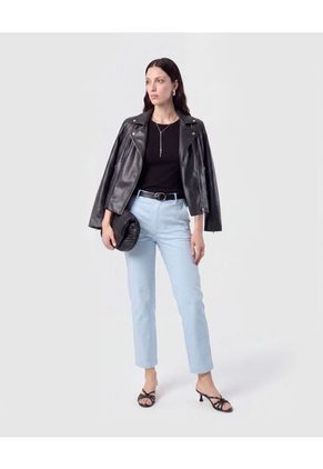 Pantalón Unicolor Con Pasadores   Para Mujer Azul Patprimo