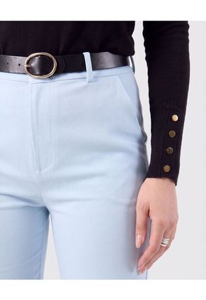 Pantalón Unicolor Con Pasadores   Para Mujer Azul Patprimo
