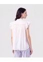 Blusa Cuello Alto Con Vuelos   Para Mujer Blanco Patprimo de Patprimo