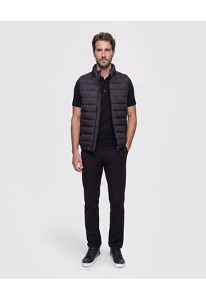 Chaleco Acolchado Cuello Alto   Para Hombre Negro Patprimo
