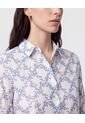 Camisa Clásica Manga Larga   Para Mujer Azul Patprimo de Patprimo