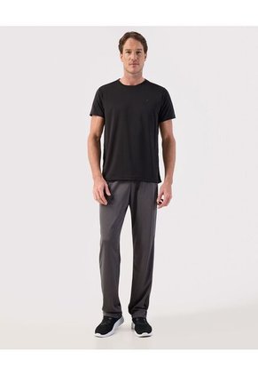 Camiseta Manga Corta Texturizada Con Cuello Redondo Para Hombre Negro Patprimo