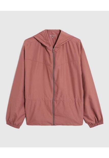 Chaqueta Rompevientos  Capucha Ajustable  Para Mujer Café Patprimo