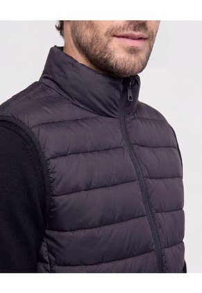 Chaleco Acolchado Cuello Alto   Para Hombre Negro Patprimo