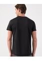 Camiseta Manga Corta Texturizada Con Cuello Redondo   Para Hombre Negro Patprimo de Patprimo