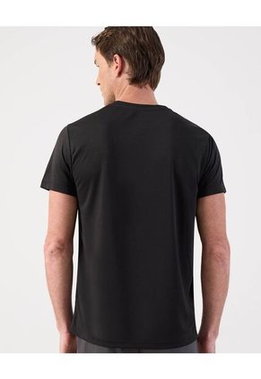 Camiseta Manga Corta Texturizada Con Cuello Redondo Para Hombre Negro Patprimo