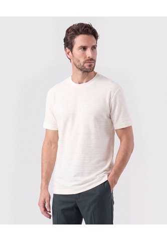 Camiseta Texturizada Cuello Redondo   Para Hombre Blanco Patprimo Patprimo