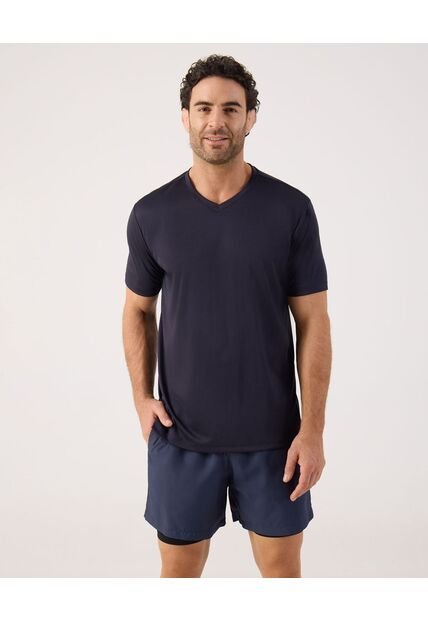 Camiseta Deportiva Unicolor   Para Hombre Azul Patprimo