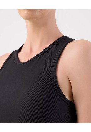 Top Deportivo Acanalado Para Mujer Negro Patprimo