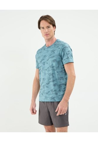 Camiseta Manga Corta Unicolor Texturizada  Para Hombre Verde Patprimo Patprimo