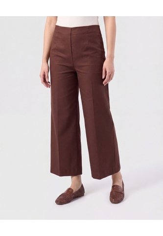 Pantalón Culotte Con Pretina Lisa   Para Mujer Café Patprimo Patprimo