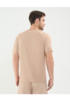 Camiseta Deportiva Cuello En V  Para Hombre Beige Patprimo