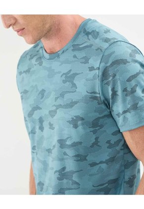 Camiseta Manga Corta Unicolor Texturizada Para Hombre Verde Patprimo