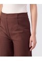Pantalón Culotte Con Pretina Lisa   Para Mujer Café Patprimo de Patprimo