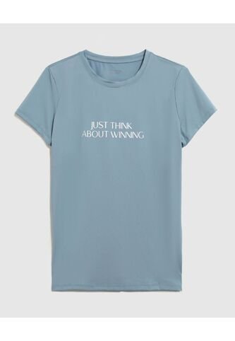 Camiseta Deportiva Con Estampado   Para Mujer Azul Patprimo Patprimo
