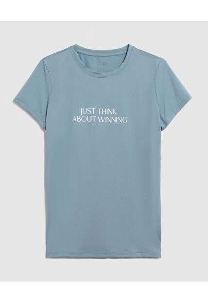 Camiseta Deportiva Con Estampado   Para Mujer Azul Patprimo