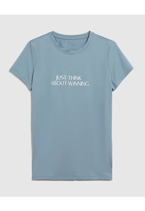 Camiseta Deportiva Con Estampado Para Mujer Azul Patprimo