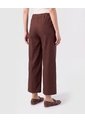 Pantalón Culotte Con Pretina Lisa   Para Mujer Café Patprimo de Patprimo