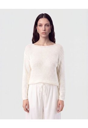 Saco De Punto Calado Para Mujer Blanco Patprimo