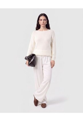 Saco De Punto Calado Para Mujer Blanco Patprimo
