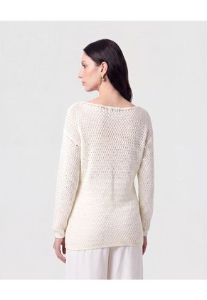 Saco De Punto Calado Para Mujer Blanco Patprimo