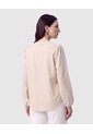 Blusa Con Bordado En Puños   Para Mujer Beige Patprimo de Patprimo