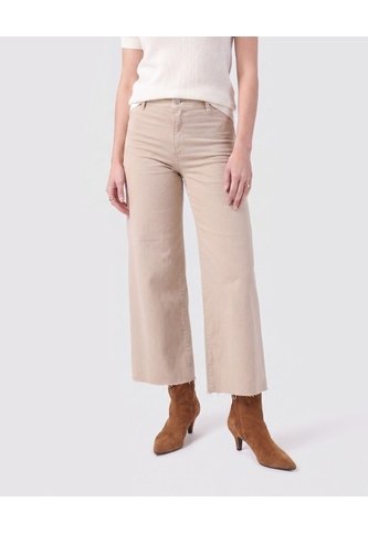 Jean Culotte De Tiro Alto Con Ruedo Desflecado  Para Mujer Beige Patprimo Patprimo
