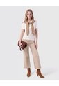 Jean Culotte De Tiro Alto Con Ruedo Desflecado  Para Mujer Beige Patprimo de Patprimo