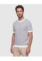 Camiseta Tejida Cuello Redondo   Para Hombre Blanco Patprimo de Patprimo