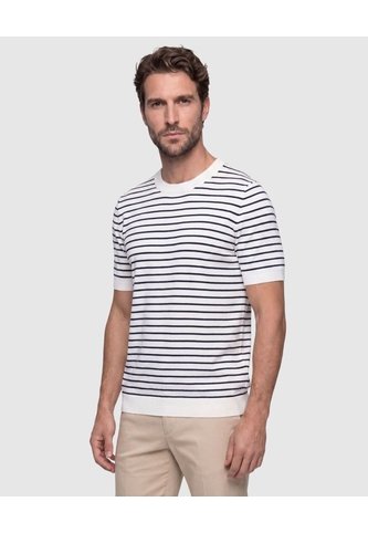 Camiseta Tejida Cuello Redondo   Para Hombre Blanco Patprimo Patprimo
