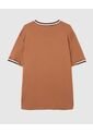 Camiseta Regular Fit Con Rib   Para Hombre Café Patprimo de Patprimo