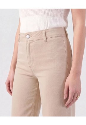 Jean Culotte De Tiro Alto Con Ruedo Desflecado  Para Mujer Beige Patprimo
