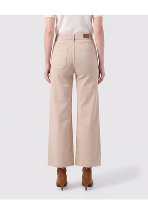 Jean Culotte De Tiro Alto Con Ruedo Desflecado  Para Mujer Beige Patprimo