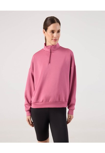 Buzo Unicolor Cuello Alto   Para Mujer Rosado Patprimo